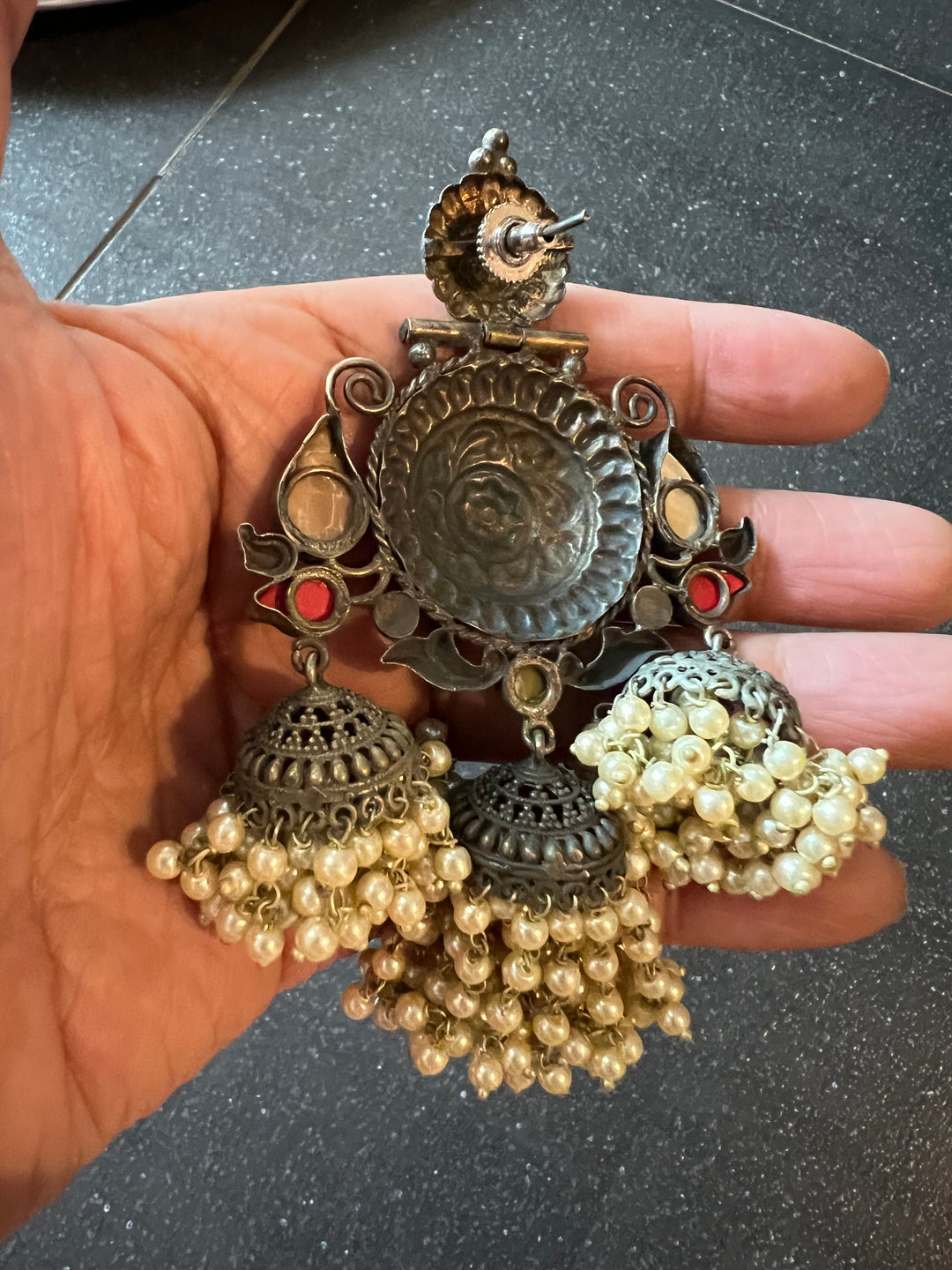 Triple Layered Jhumki Tribal Earrings