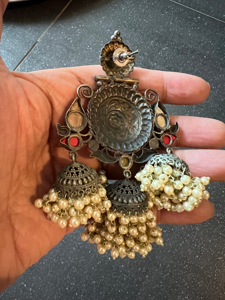 Triple Layered Jhumki Tribal Earrings