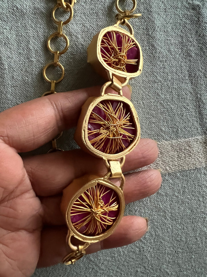 Handmade Choker| Adjustable Modern Gold Polish Necklace by SHIVKA