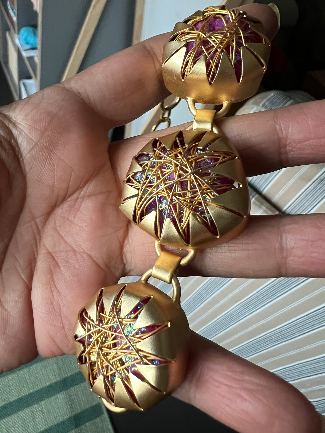 Handmade Choker| Adjustable Modern Gold Polish Necklace by SHIVKA