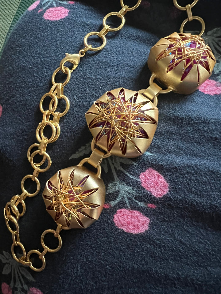 Handmade Choker| Adjustable Modern Gold Polish Necklace by SHIVKA