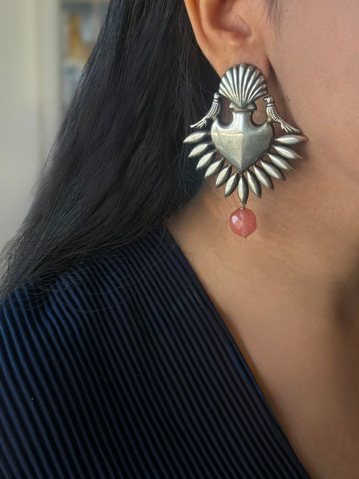 Tribal Drop Brass Earrings | Lightweight Statement Earrings | SHIVKA