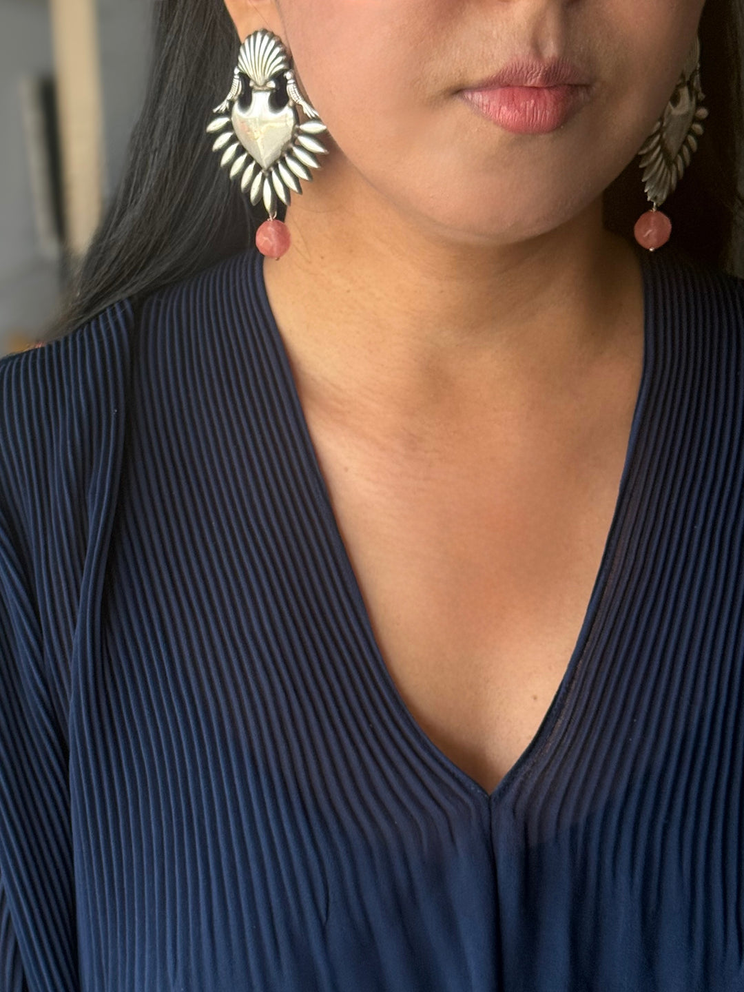 Tribal Drop Brass Earrings | Lightweight Statement Earrings | SHIVKA