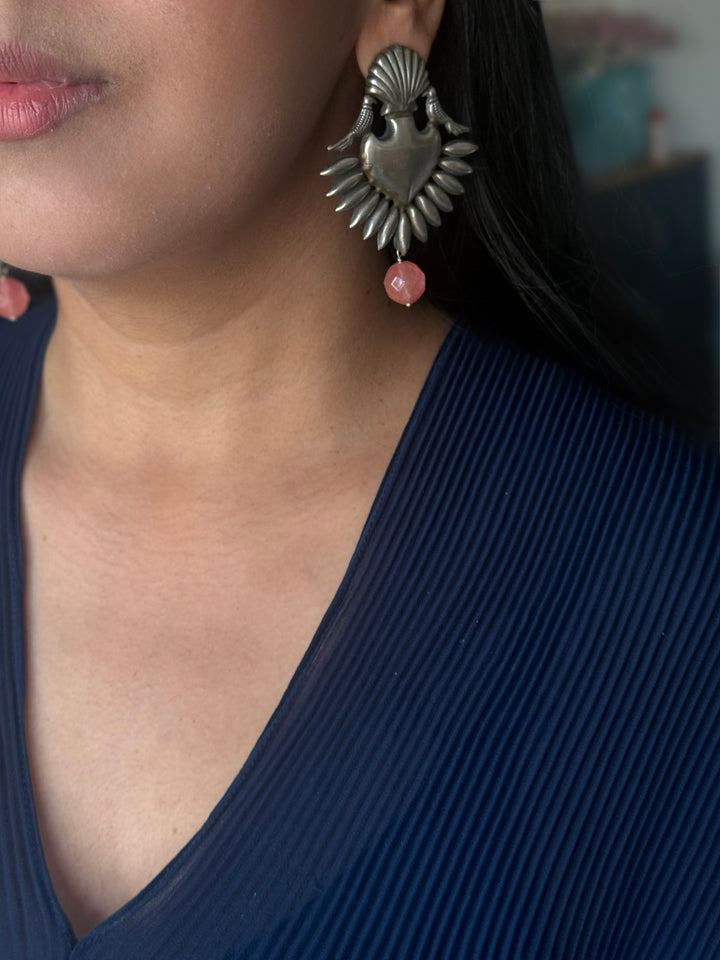 Tribal Drop Brass Earrings | Lightweight Statement Earrings | SHIVKA