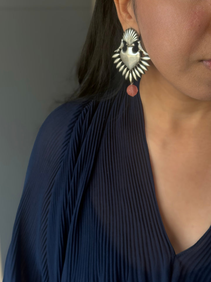 Tribal Drop Brass Earrings | Lightweight Statement Earrings | SHIVKA