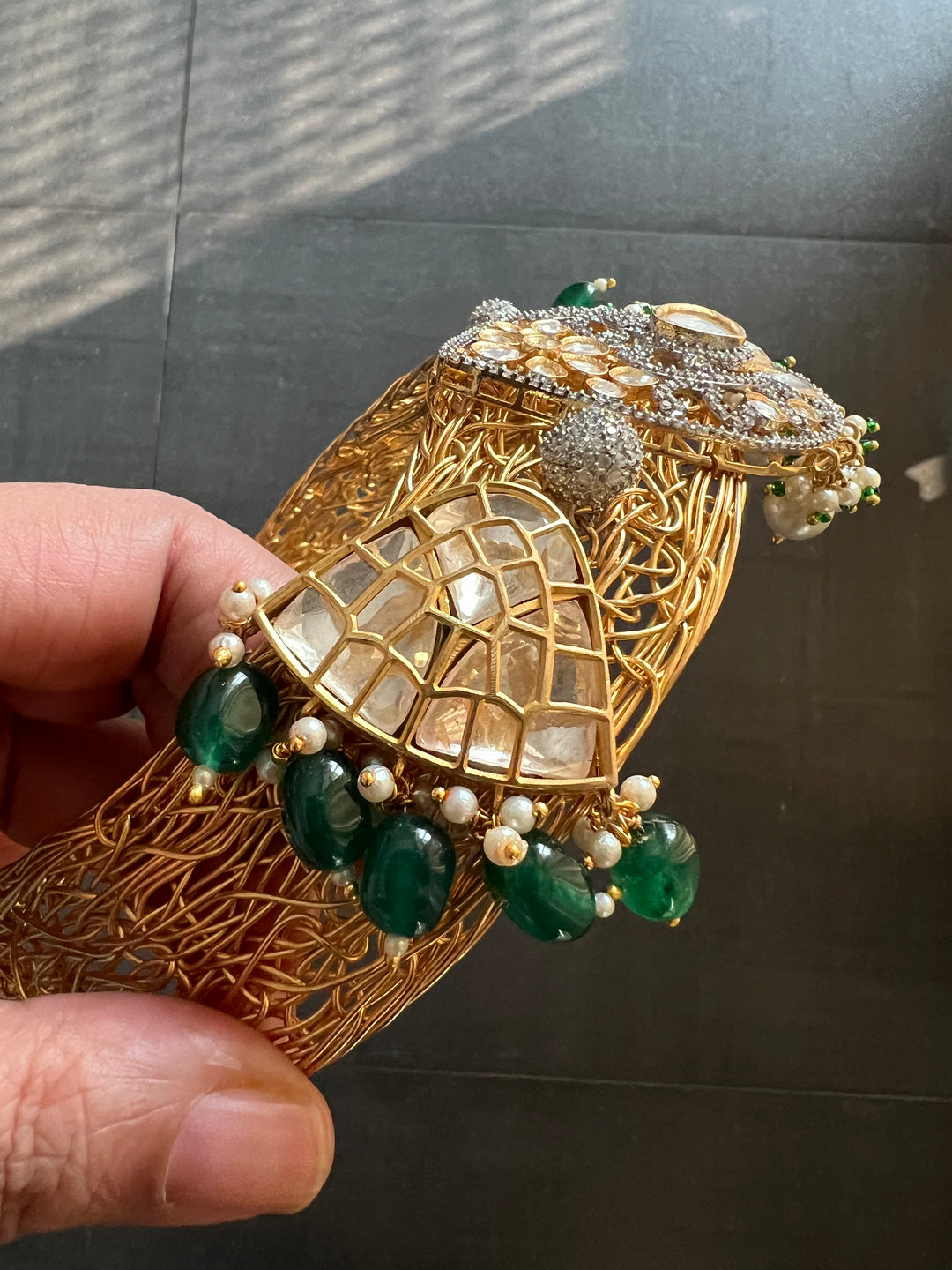 Elegant Gold-Plated Statement Choker Necklace Set with Premium Pearls & CZ Stones