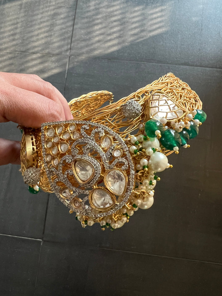 Elegant Gold-Plated Statement Choker Necklace Set with Premium Pearls & CZ Stones