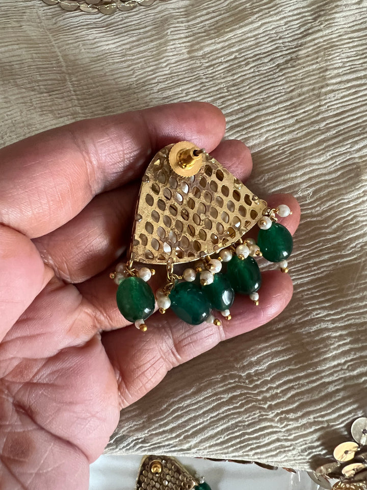 Elegant Gold-Plated Statement Choker Necklace Set with Premium Pearls & CZ Stones