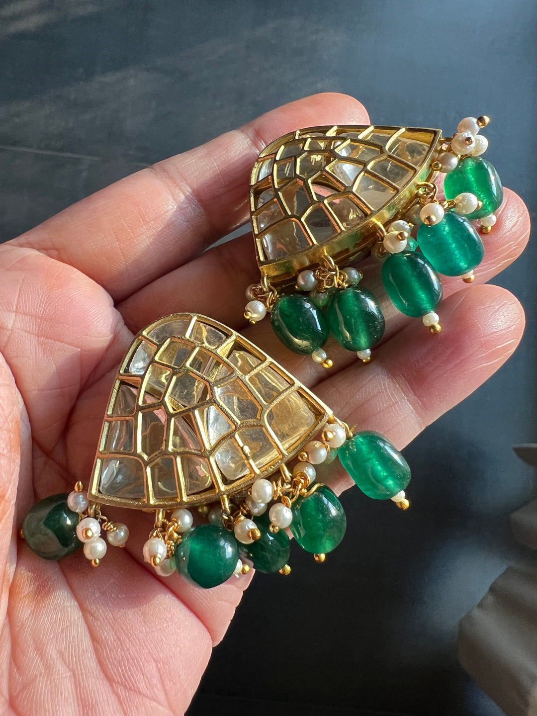 Elegant Gold-Plated Statement Choker Necklace Set with Premium Pearls & CZ Stones