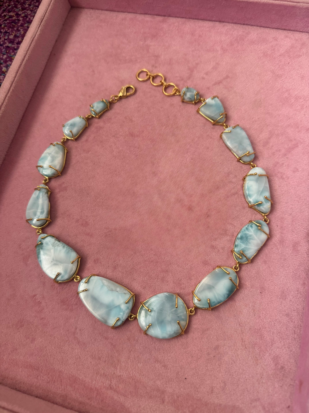 Statement Larimar Stone Necklace
