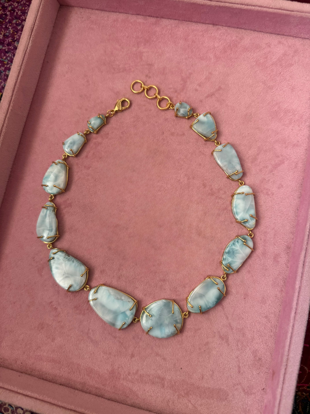 Statement Larimar Stone Necklace