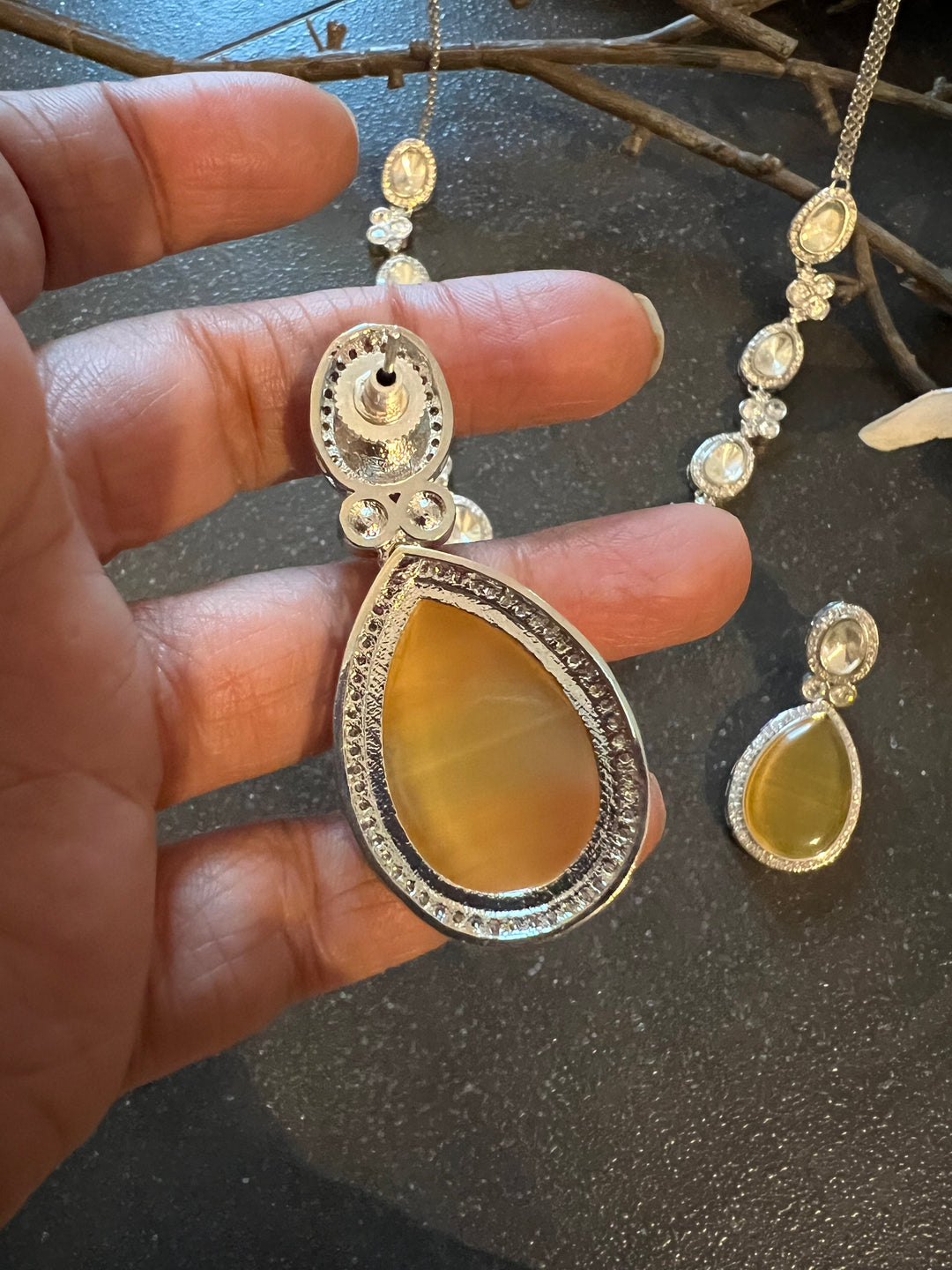 Victorian Kundan Necklace with Earrings