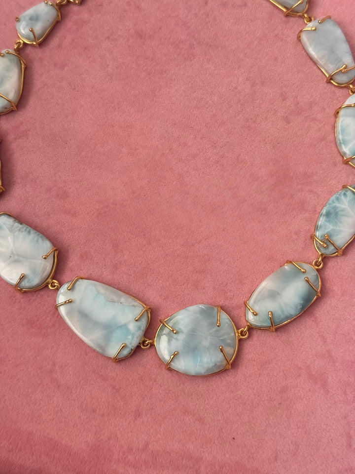 Statement Larimar Stone Necklace