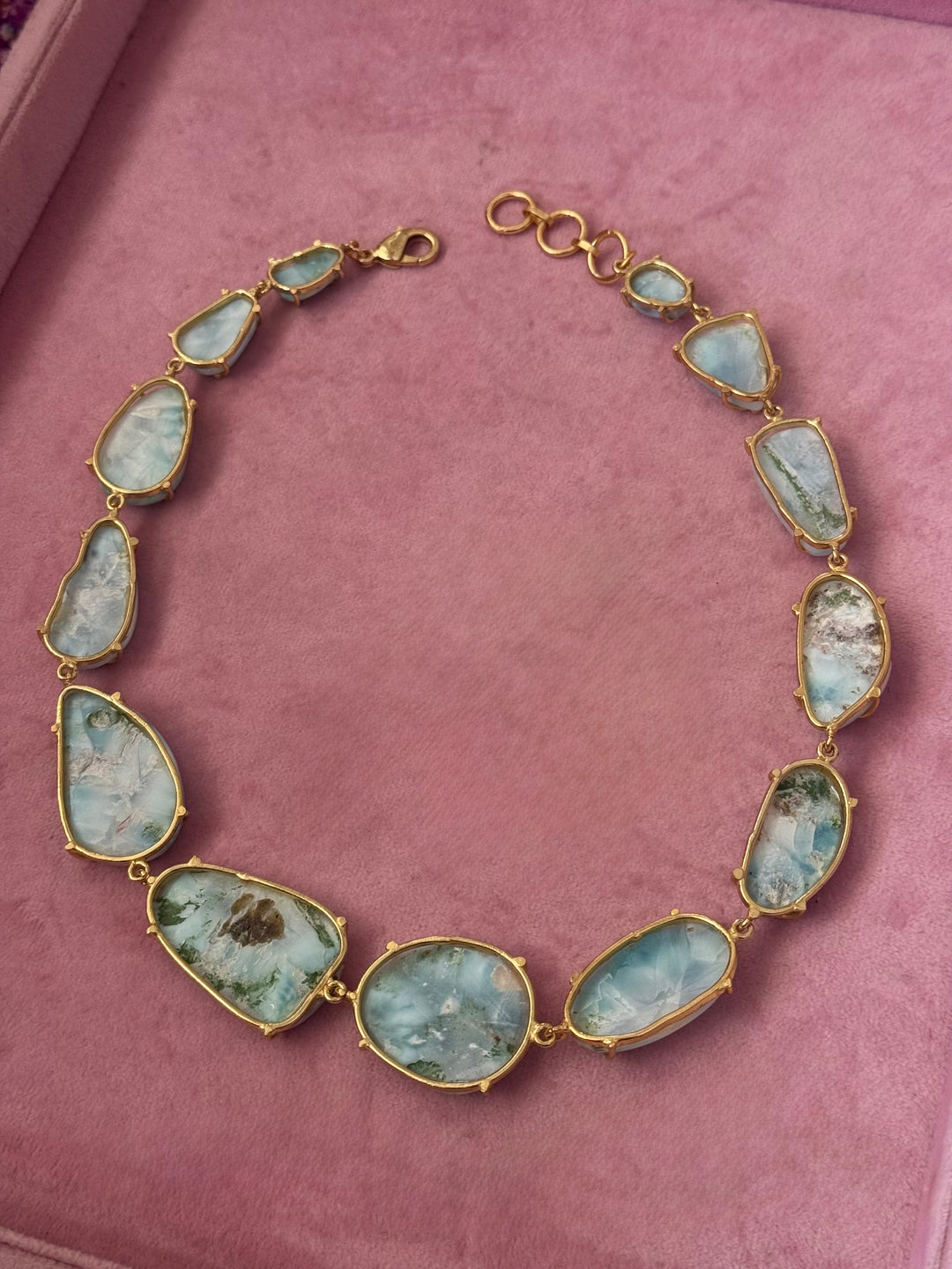 Statement Larimar Stone Necklace