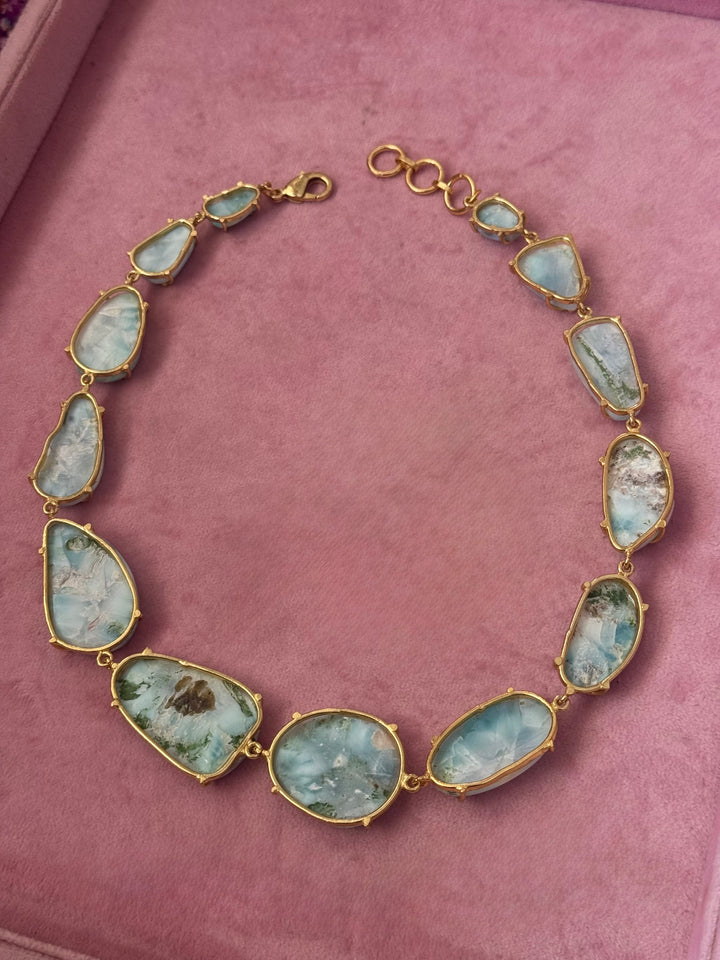 Statement Larimar Stone Necklace