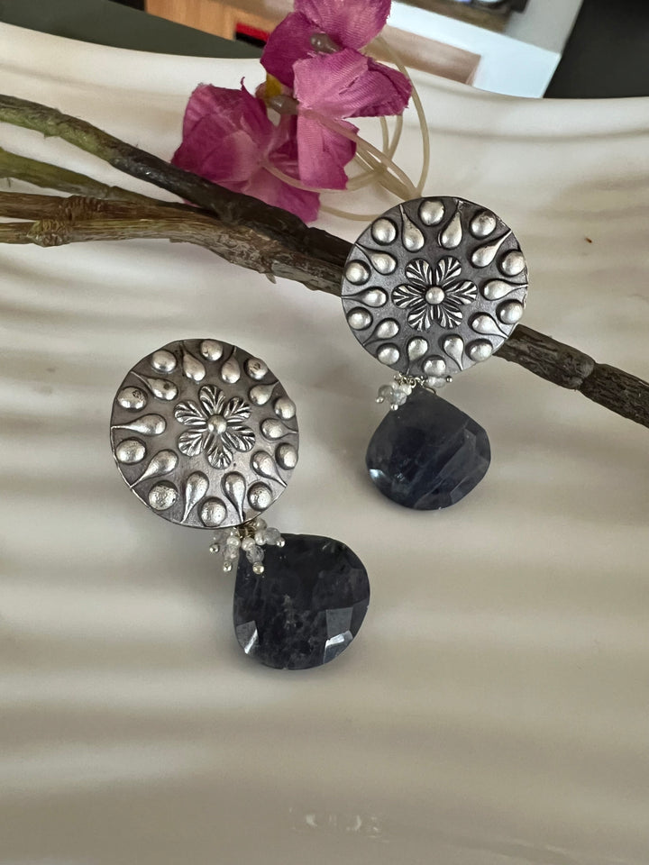 Antique Iolite Drop Earrings - Premium Quality, Exquisite Craftsmanship