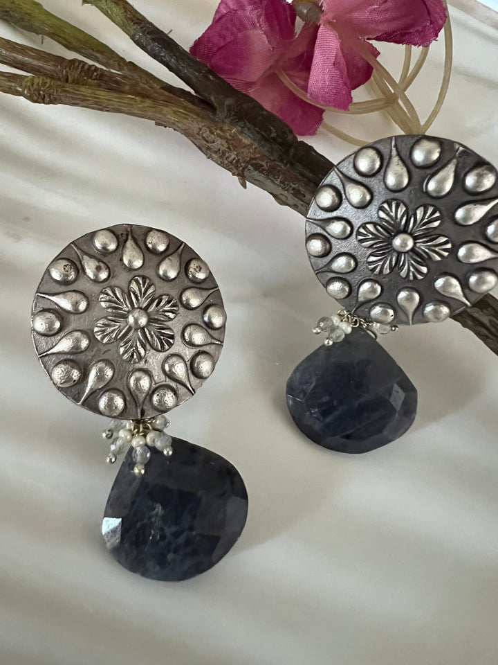 Antique Iolite Drop Earrings - Premium Quality, Exquisite Craftsmanship