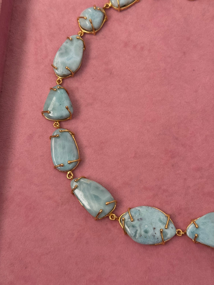 Statement Larimar Stone Necklace