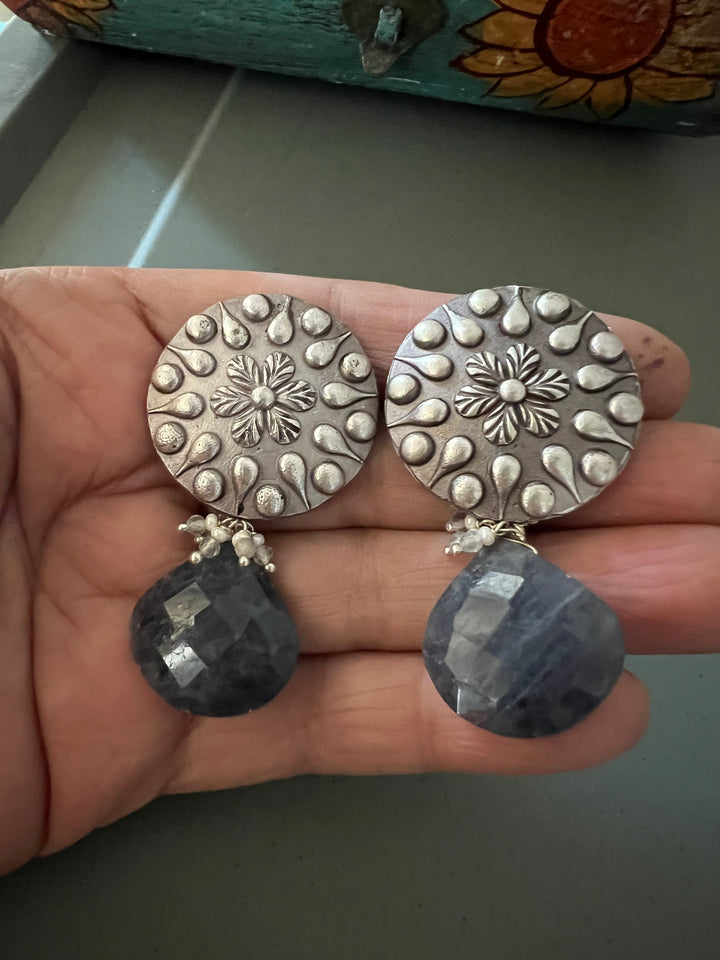 Antique Iolite Drop Earrings - Premium Quality, Exquisite Craftsmanship