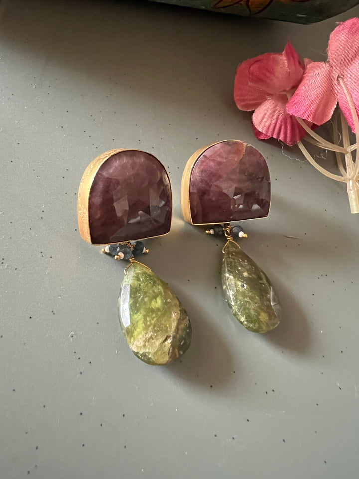 Vasonite Drop Natural Ruby Studs - Premium Quality, Exquisite Craftsmanship