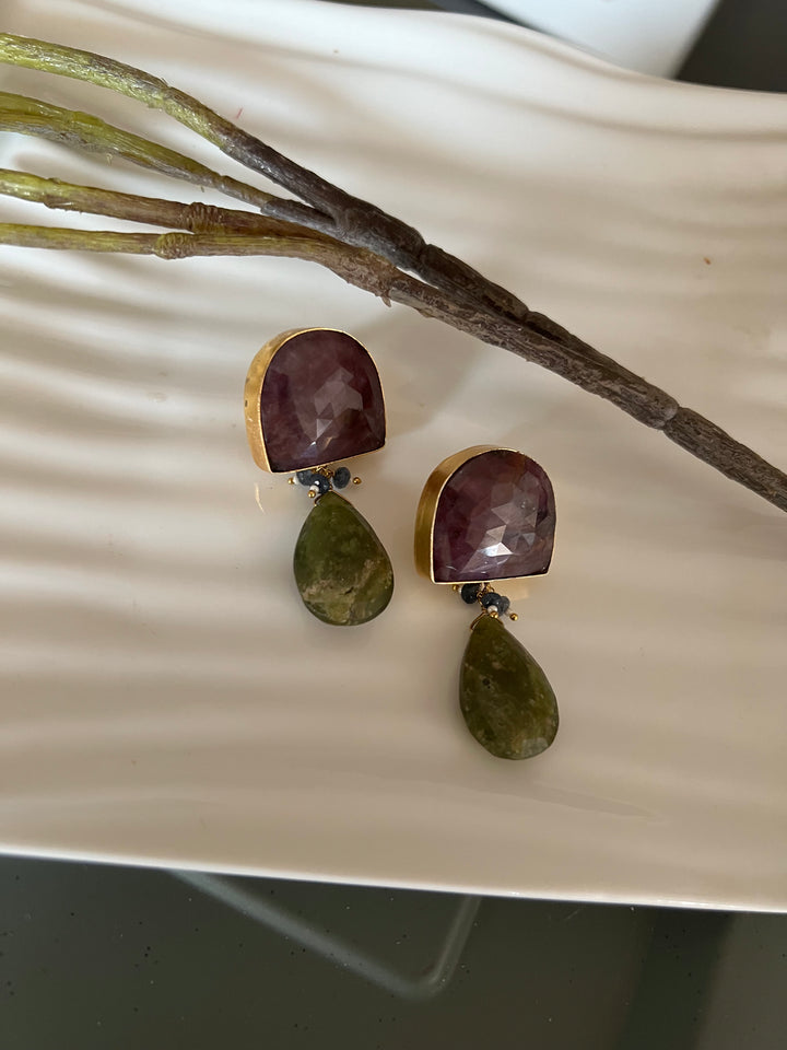 Vasonite Drop Natural Ruby Studs - Premium Quality, Exquisite Craftsmanship