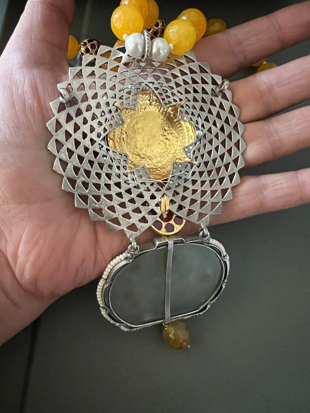 Exquisite Silver Handcrafted Fusion Pendant Necklace - Elevate Your Elegance