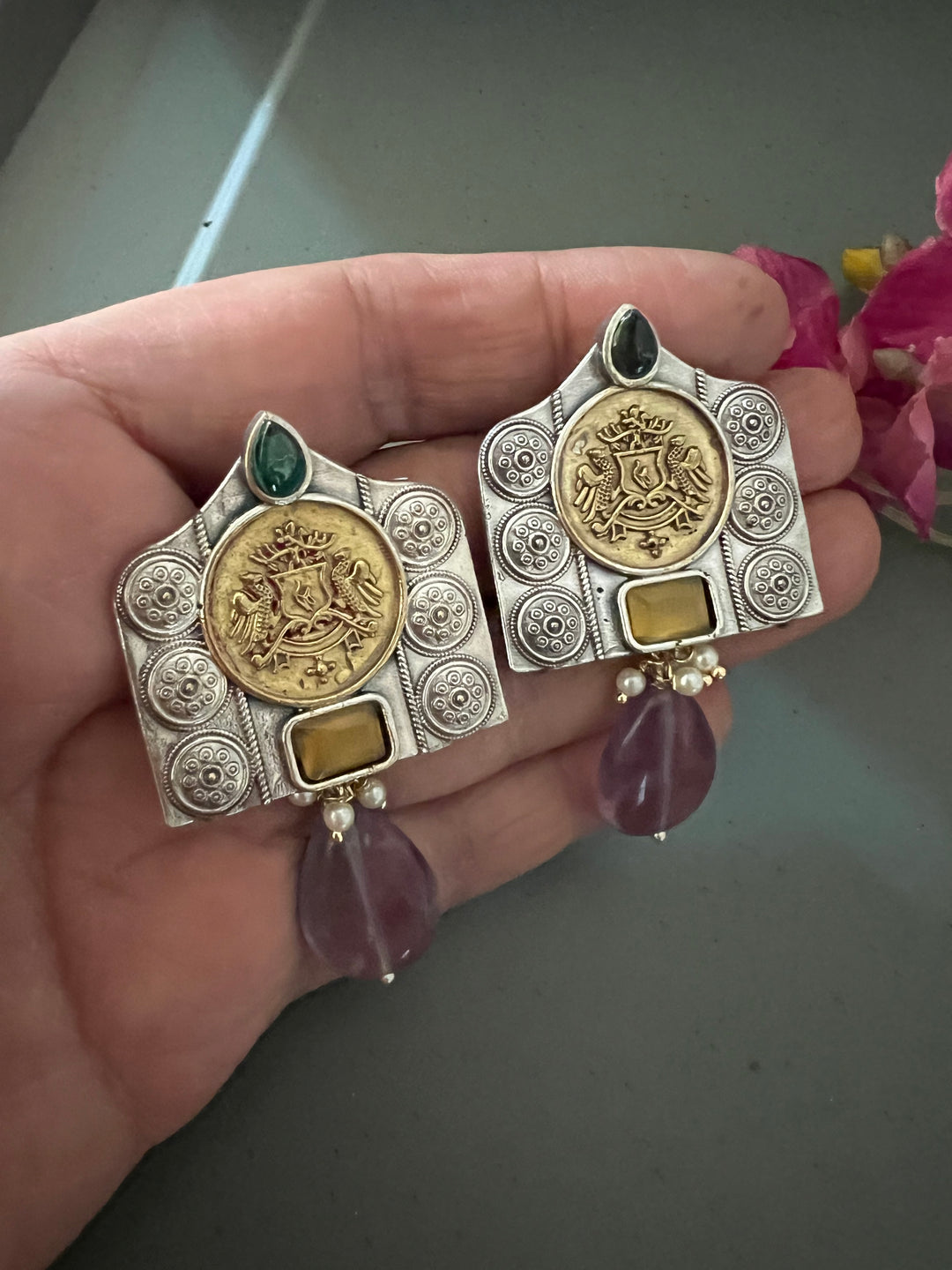 Vintage Fluorite Earrings - Premium Quality, Exquisite Craftsmanship