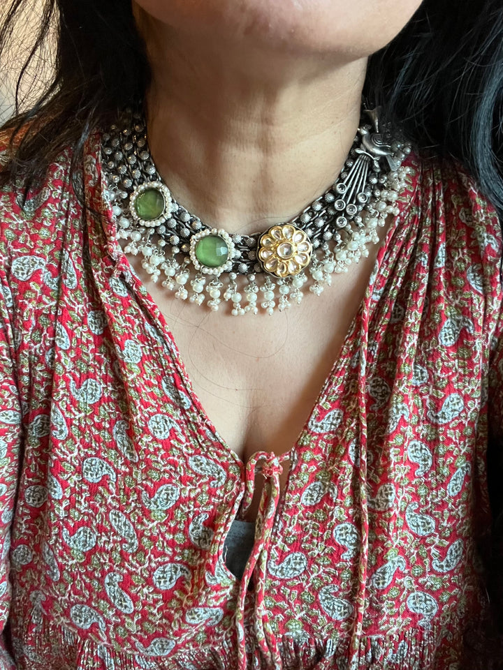 Vintage Artistic Necklace with Earrings