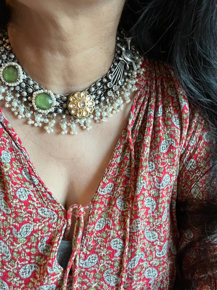 Vintage Artistic Necklace with Earrings