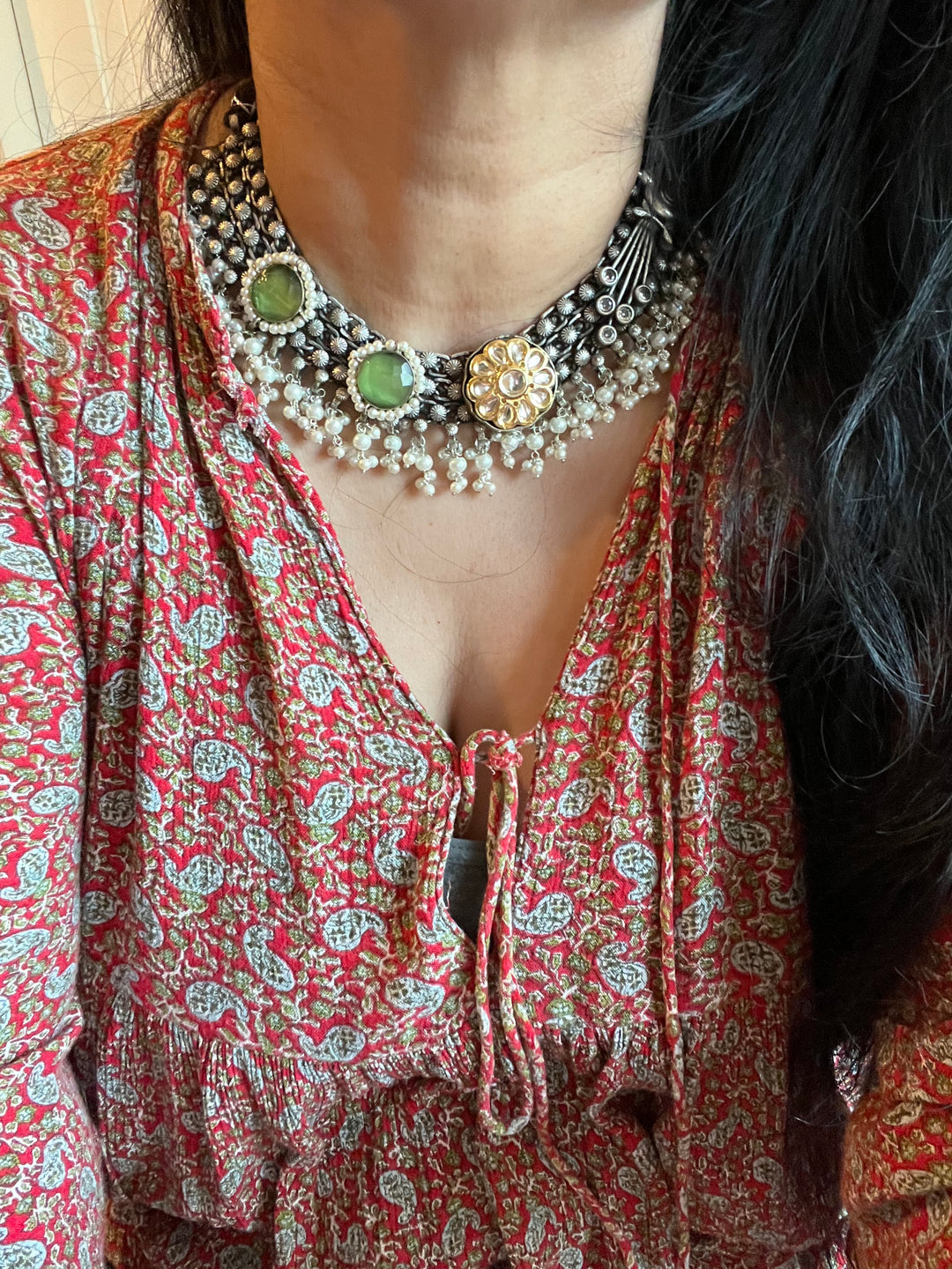 Vintage Artistic Necklace with Earrings