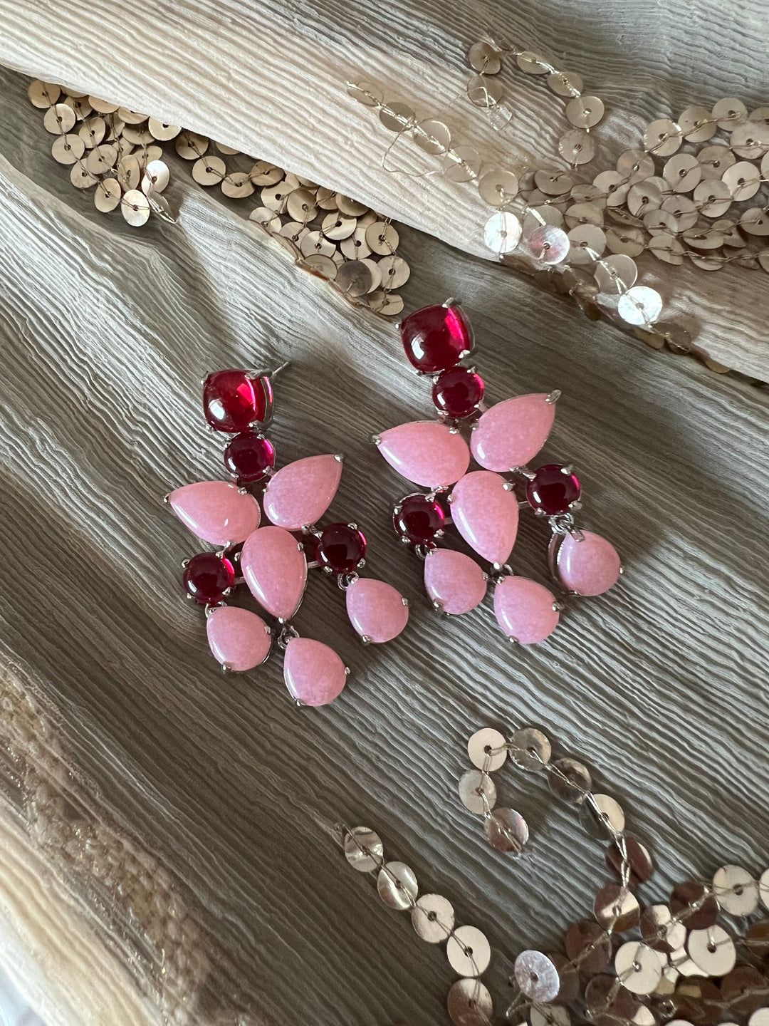 Designer Doublet Stone Earrings with Silver Polish - Premium Quality