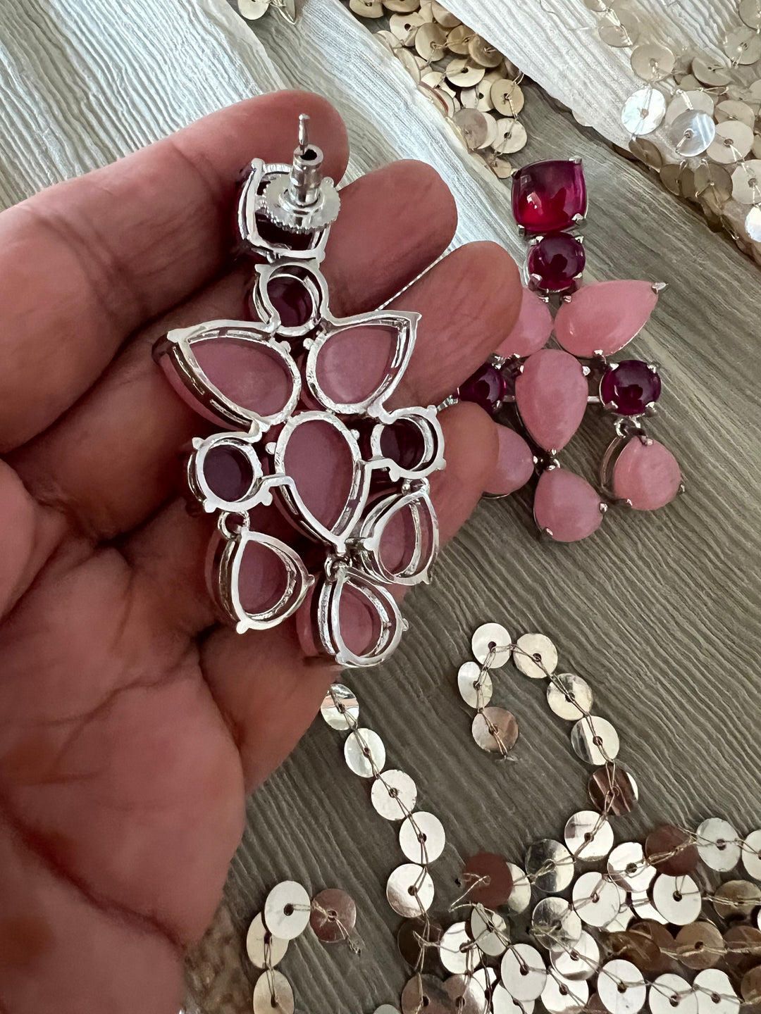 Designer Doublet Stone Earrings with Silver Polish - Premium Quality