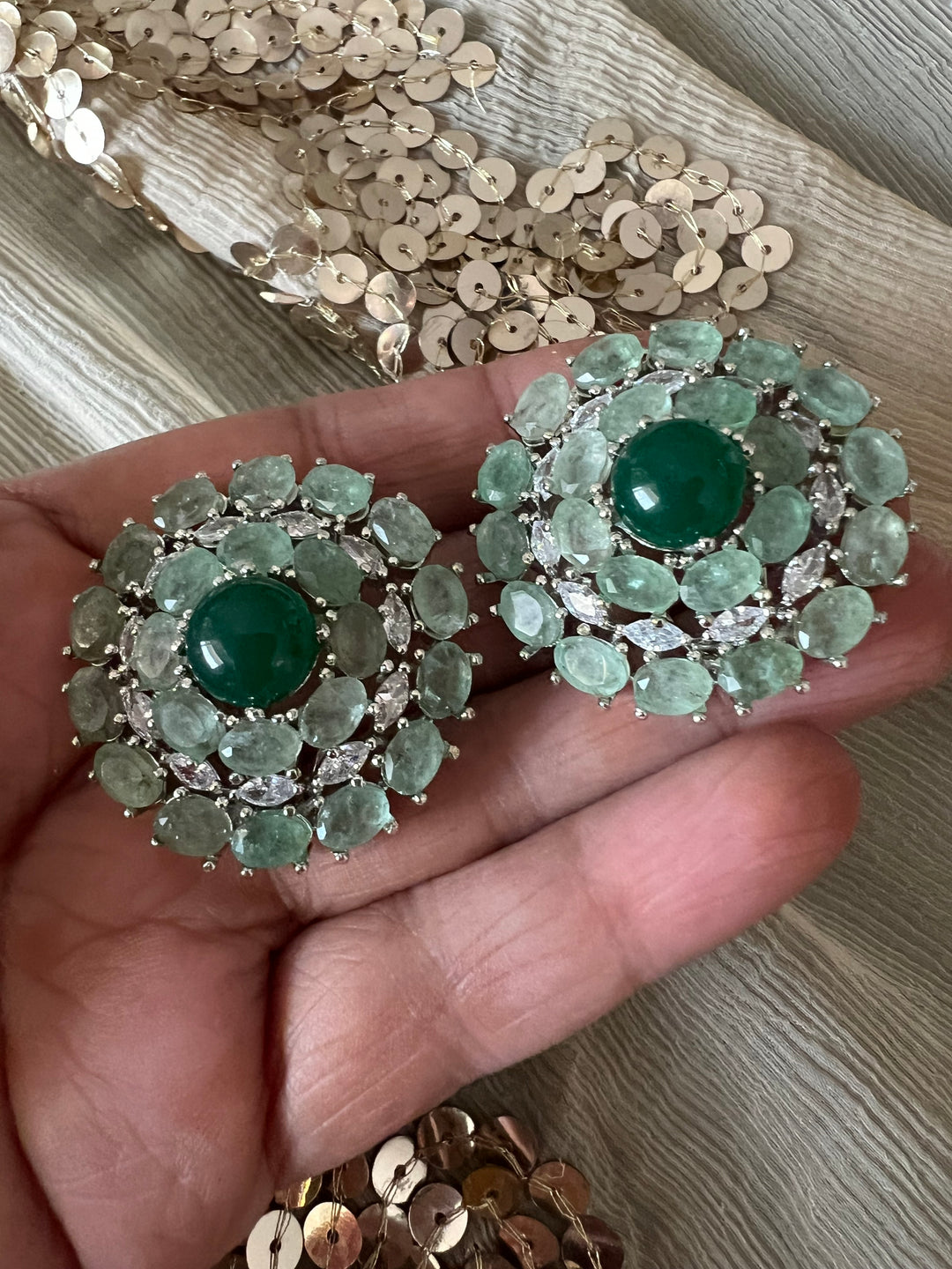 Designer Doublet Stone Earrings with Silver Polish - Premium Quality