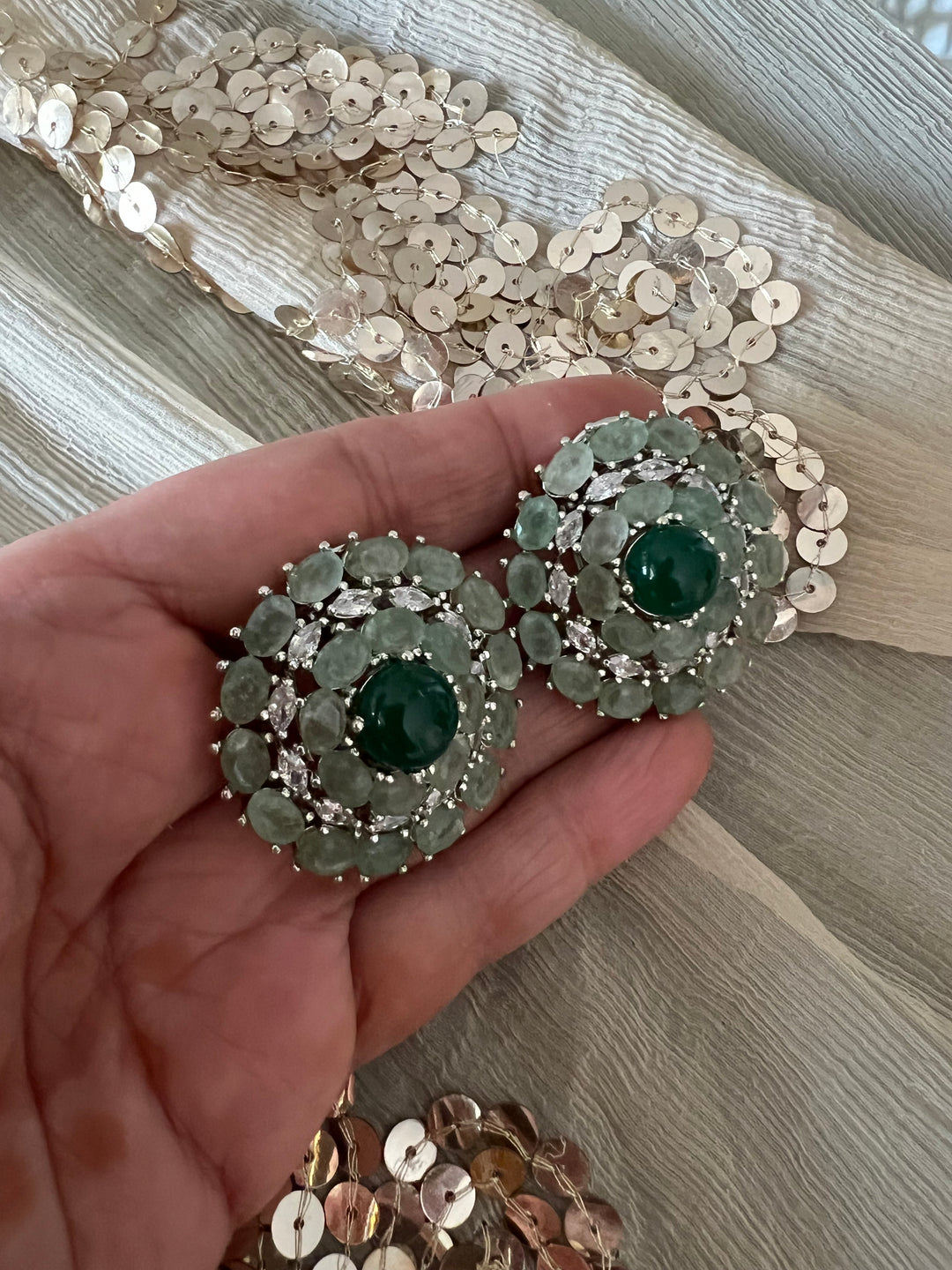 Designer Doublet Stone Earrings with Silver Polish - Premium Quality