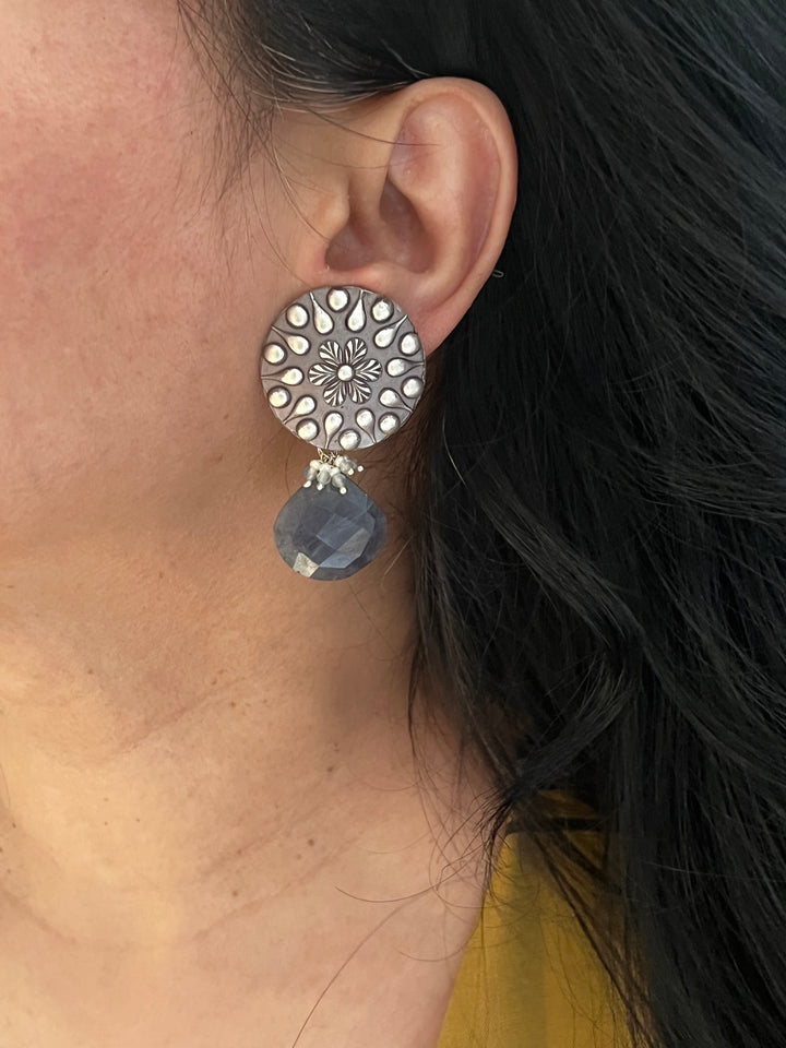 Antique Iolite Drop Earrings - Premium Quality, Exquisite Craftsmanship