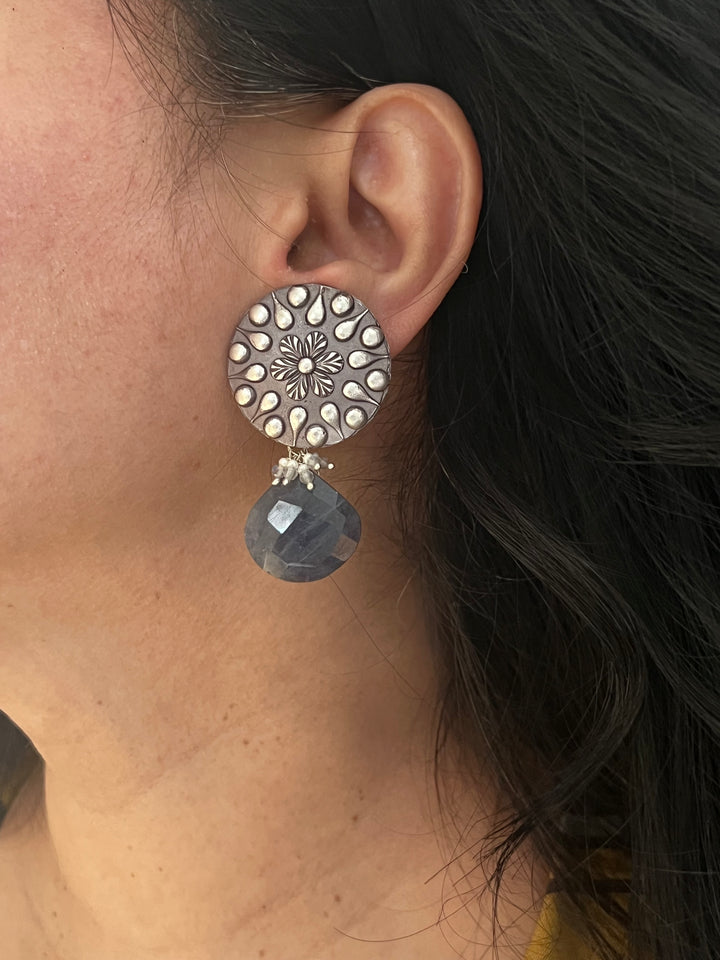 Antique Iolite Drop Earrings - Premium Quality, Exquisite Craftsmanship