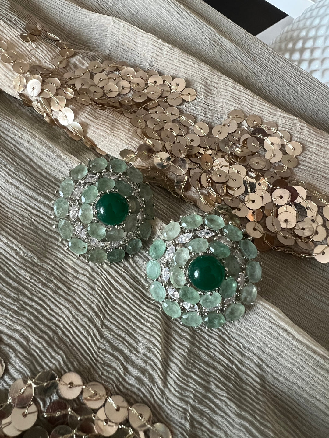 Designer Doublet Stone Earrings with Silver Polish - Premium Quality