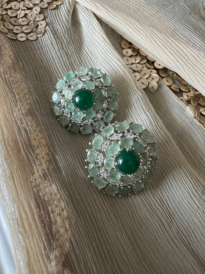 Designer Doublet Stone Earrings with Silver Polish - Premium Quality