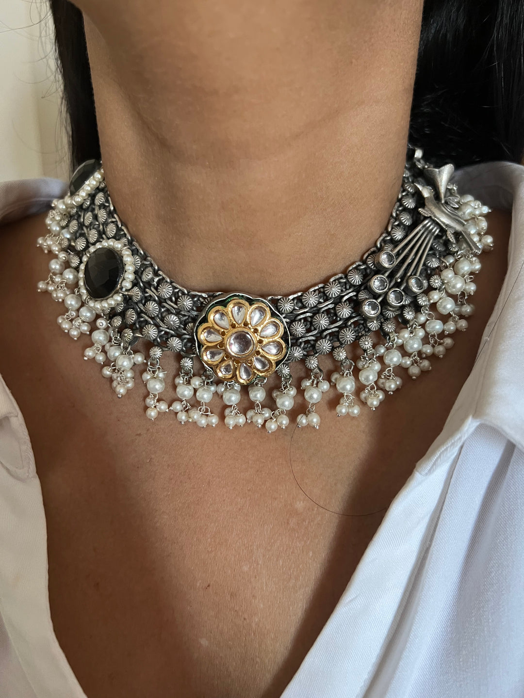 Vintage Artistic Necklace with Earrings