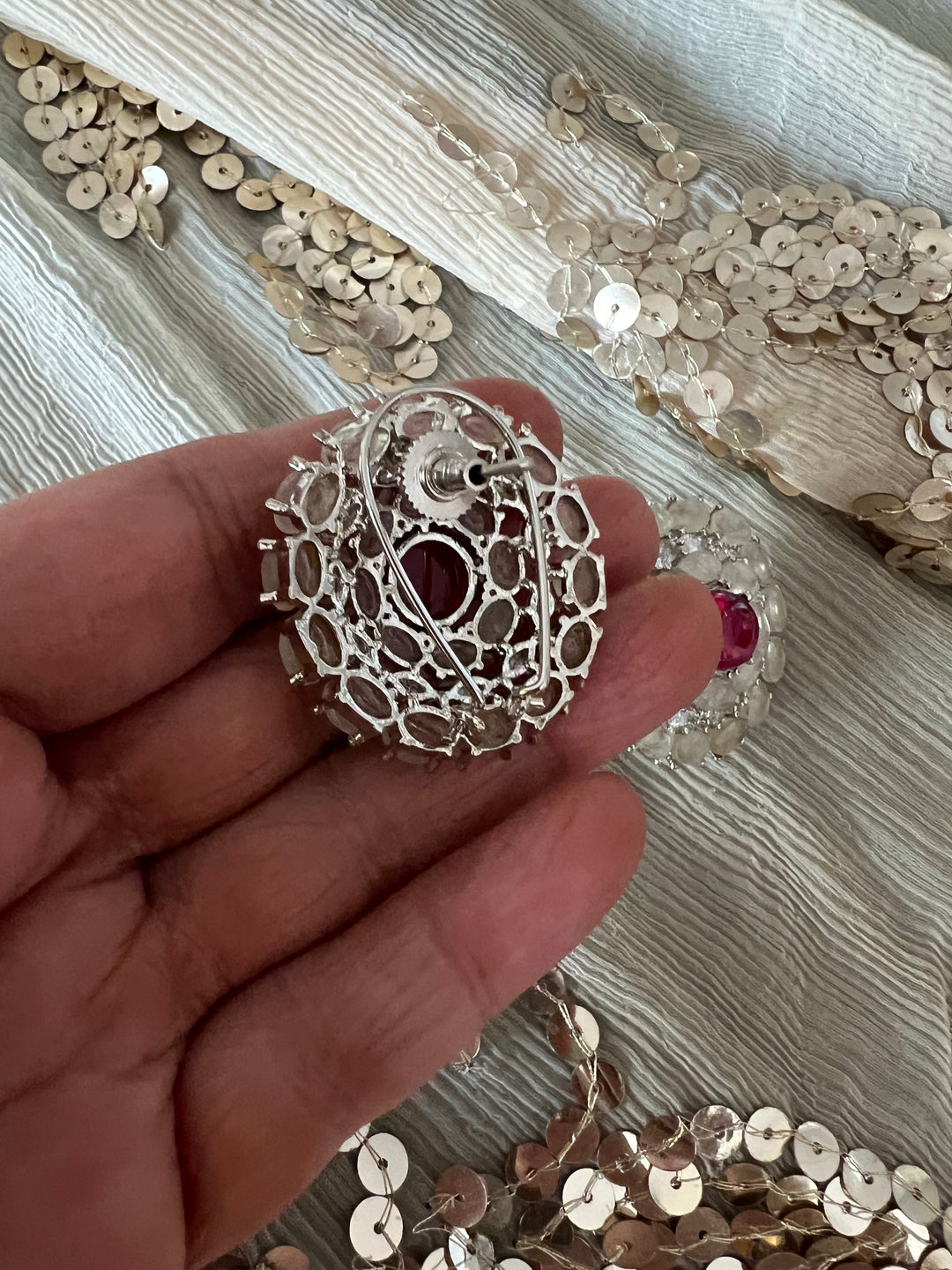 Designer Doublet Stone Earrings with Silver Polish - Premium Quality