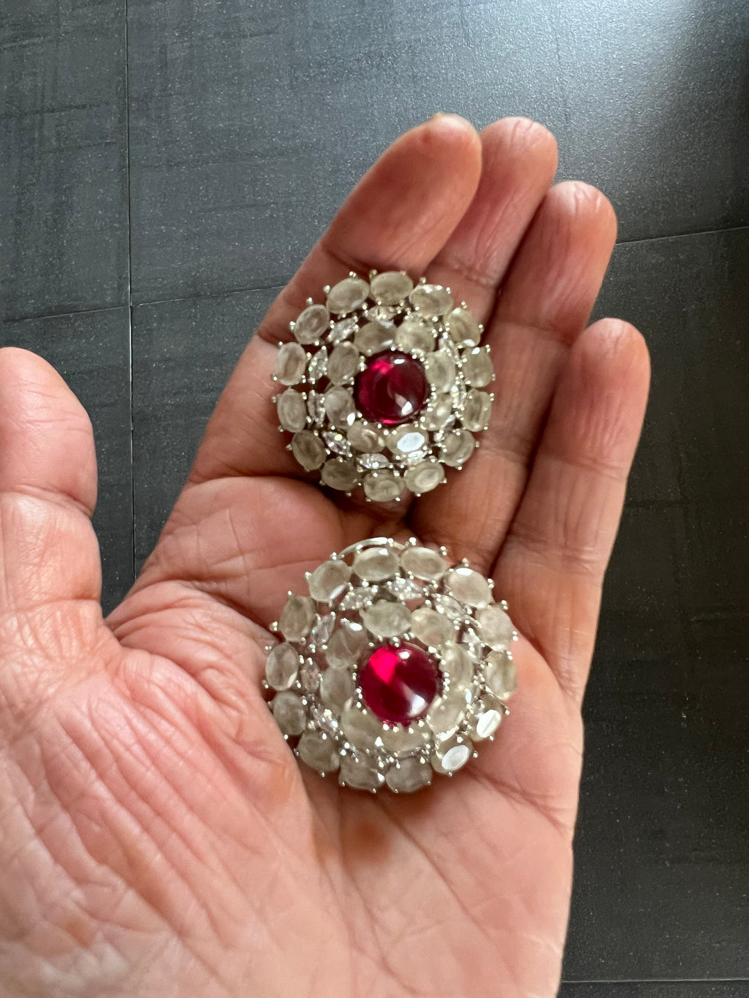 Designer Doublet Stone Earrings with Silver Polish - Premium Quality