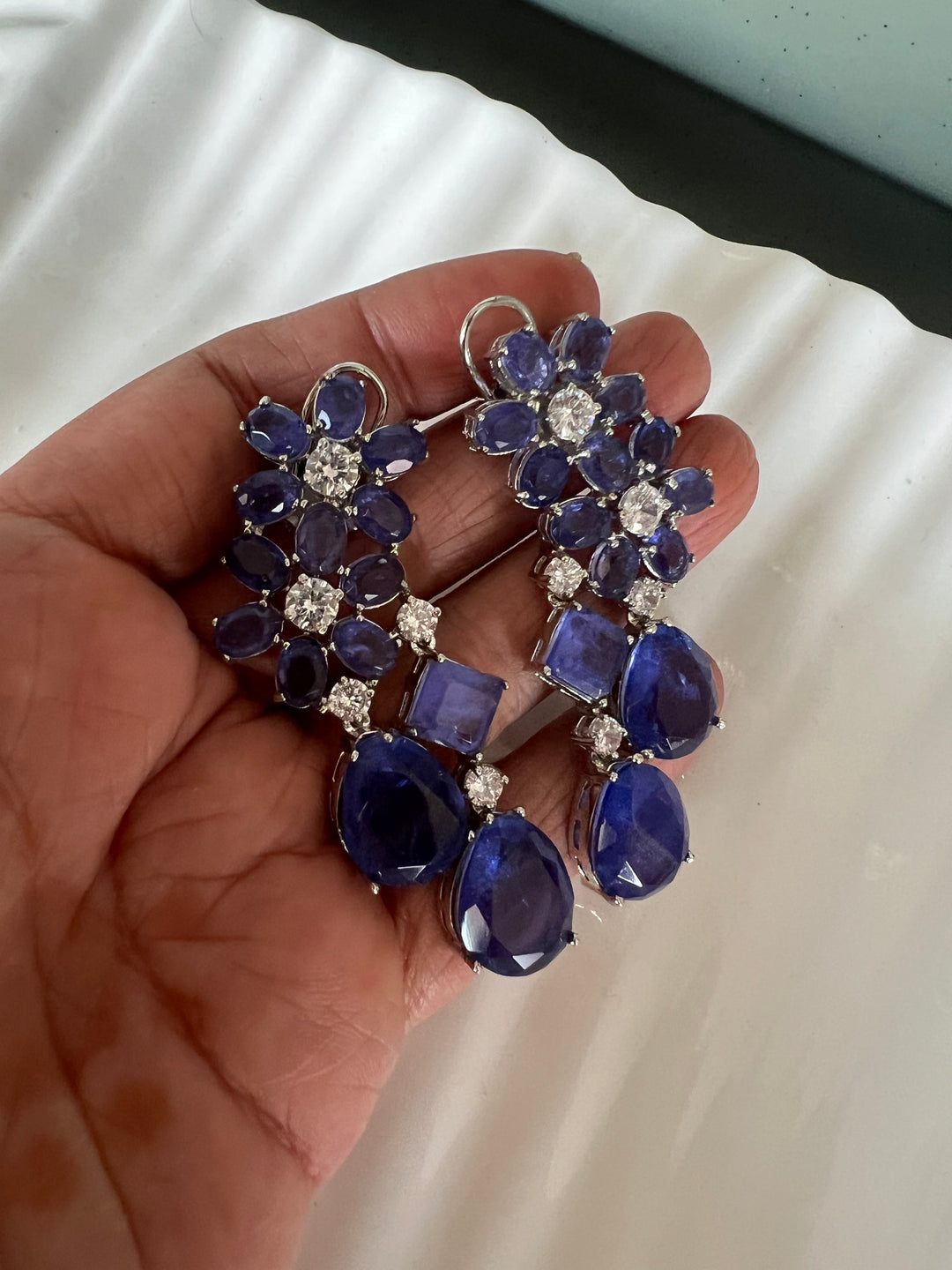 Designer Doublet Stone Earrings with Silver Polish - Premium Quality