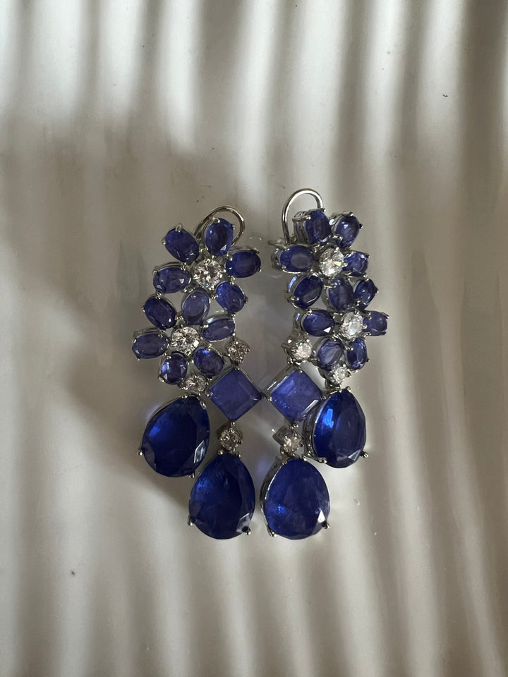 Designer Doublet Stone Earrings with Silver Polish - Premium Quality