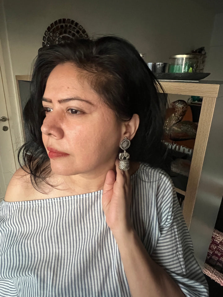 Elegant Elephant Jhumki Earrings