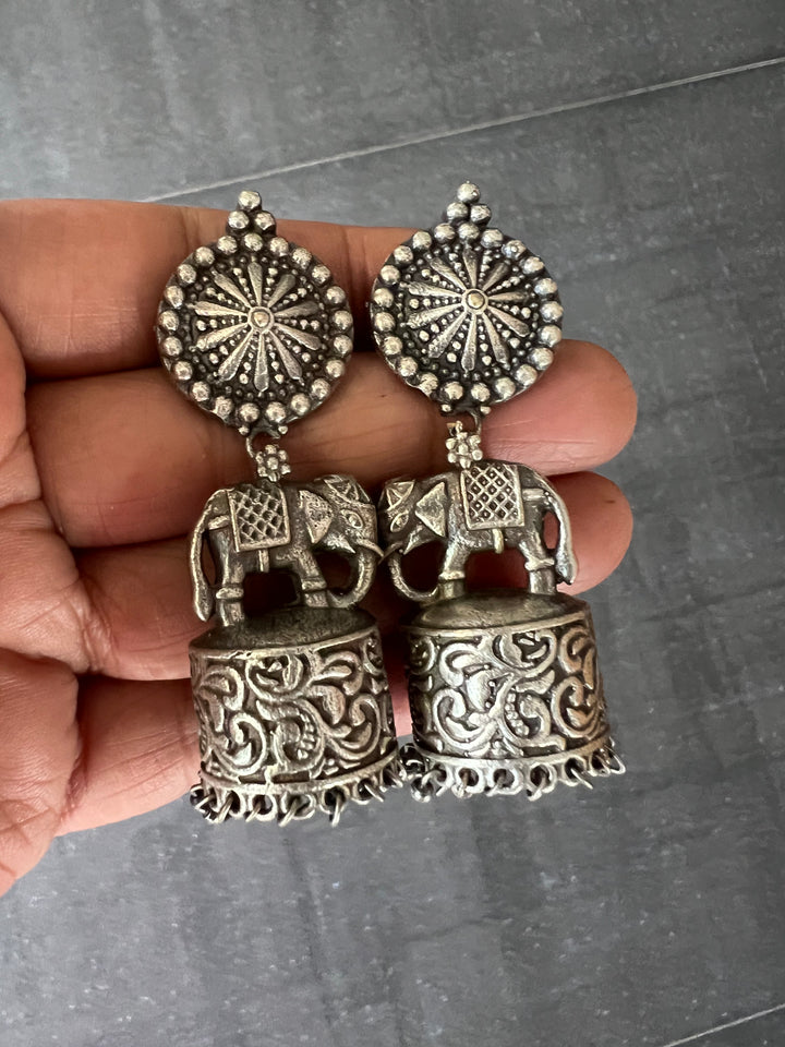 Elegant Elephant Jhumki Earrings