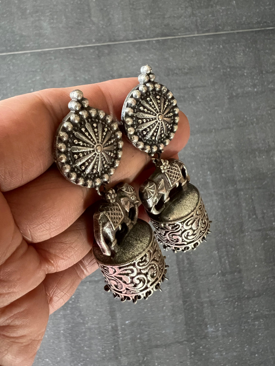 Elegant Elephant Jhumki Earrings