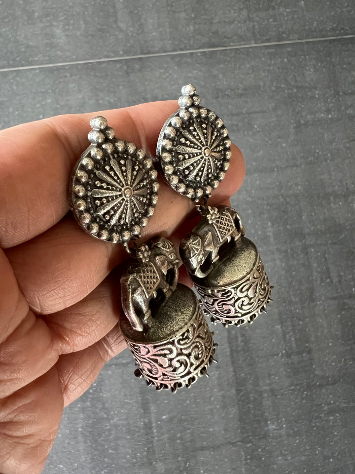 Elegant Elephant Jhumki Earrings