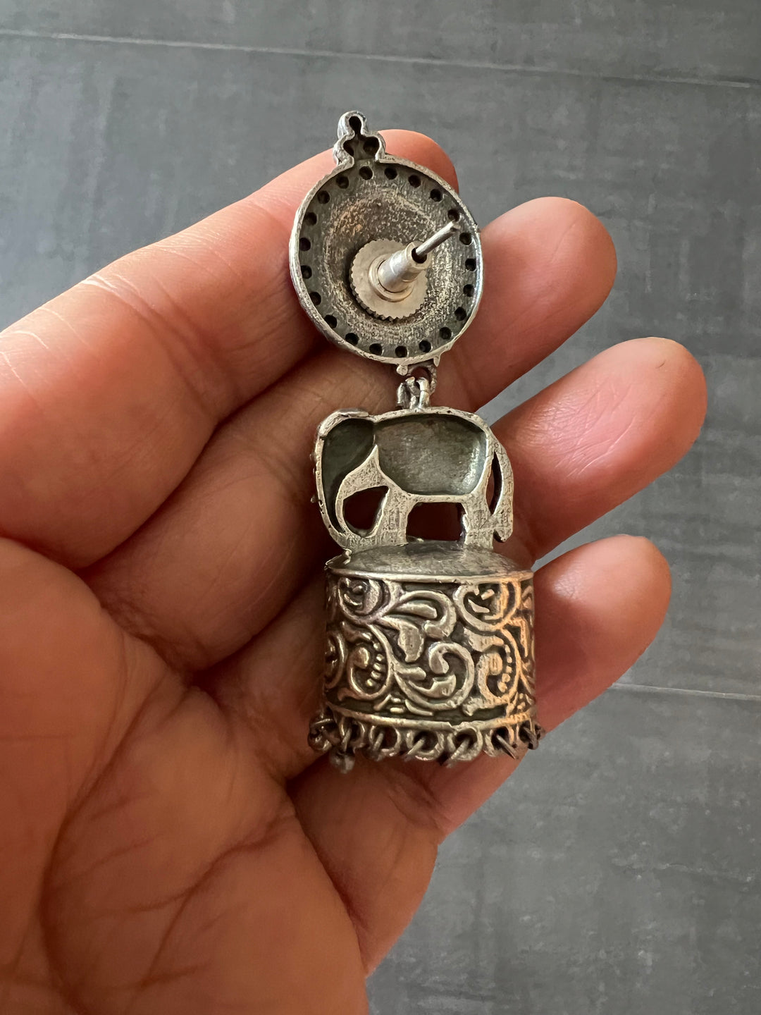 Elegant Elephant Jhumki Earrings