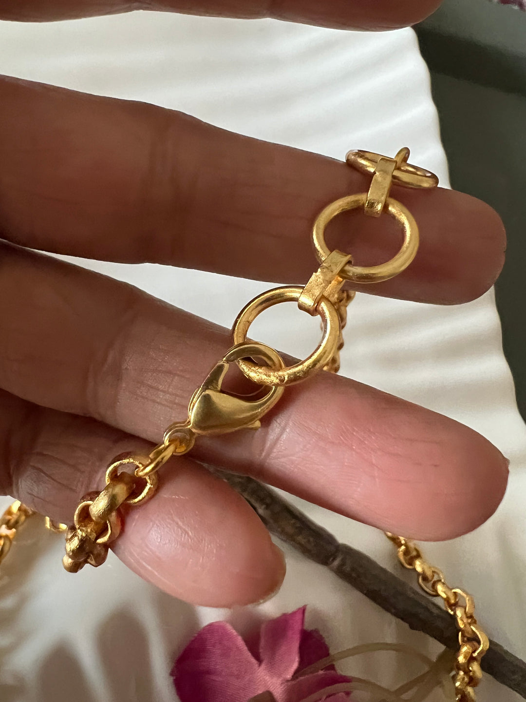 Statement Gold Embedded Natural Gemstones Necklace