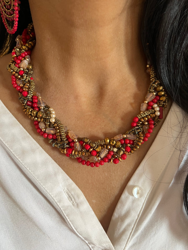 Beaded Necklace Set/ Boho Necklace Set/ Bohemian Necklace Set